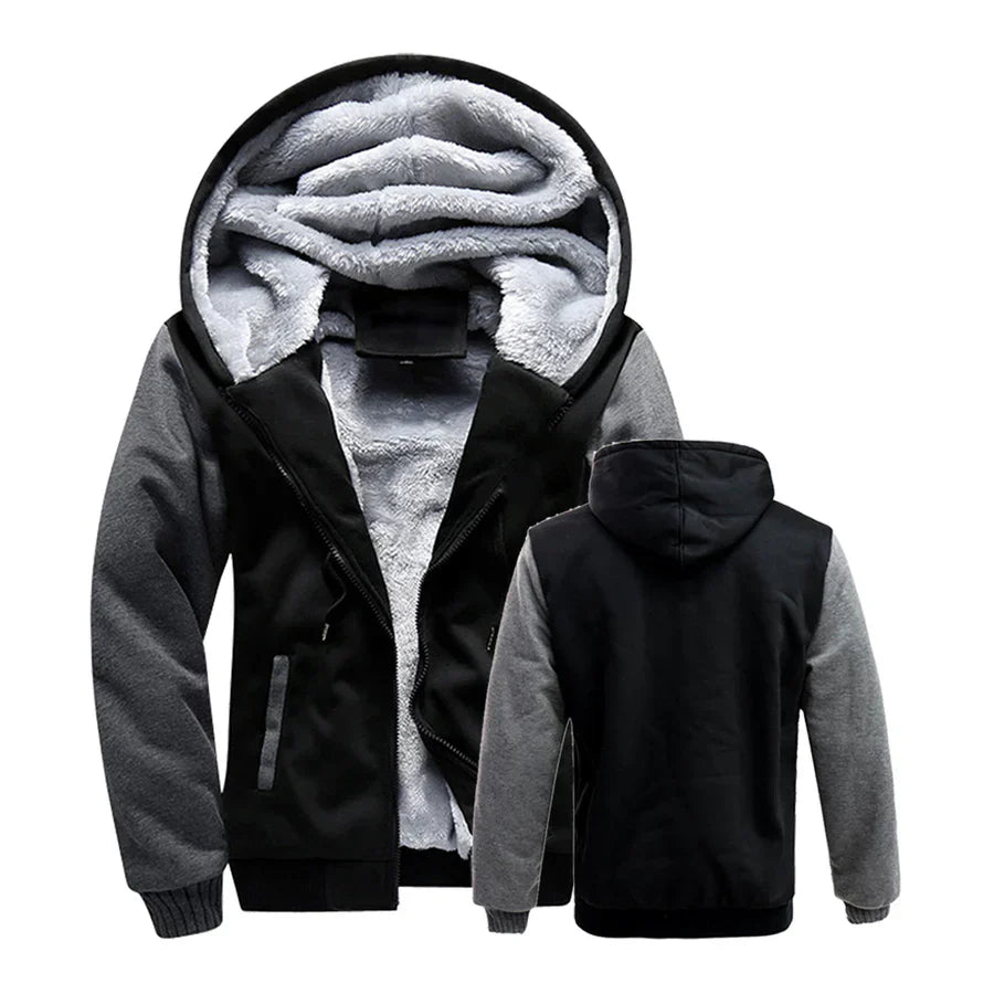 Drune | fleecejacke mit kapuze und reißverschluss
