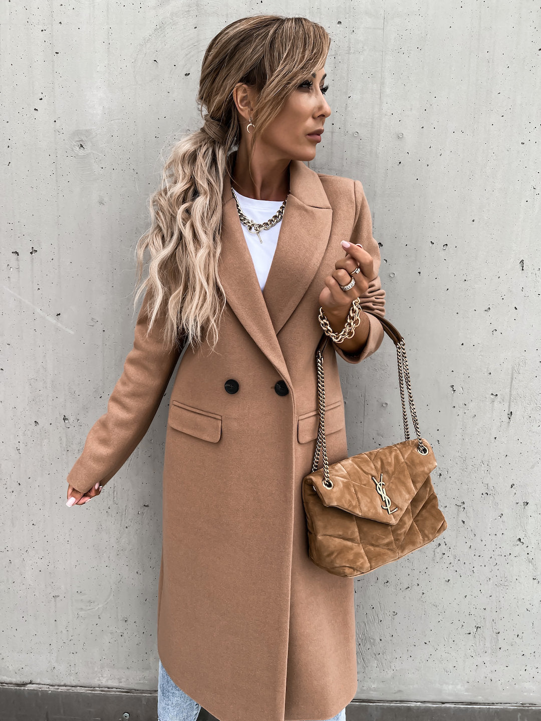 Drune | Elegante Doppelreihige Jacke Wolle und Polyester Klassisch, Warm