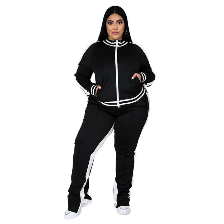 Drune Kuscheliges Komplett-Outfit: Plus-Size Sweatshirt und Jogginghose im Set