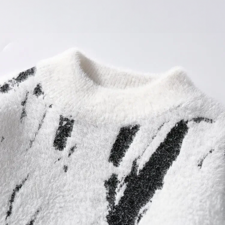 Drune | Abstrakte Strickjacke Weich und Trendy Perfekt Für Den Alltagsgebrauch