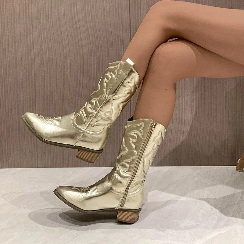 Drune - stijlvolle metallic chique laarzen