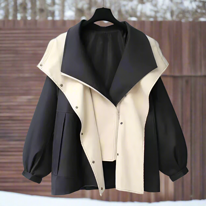 Drune | Baumwolljacke Drapierter Kragen Lässige Passform Jacke