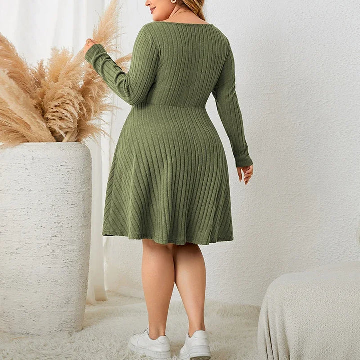 Drune | Weiches Strickribbelkleid