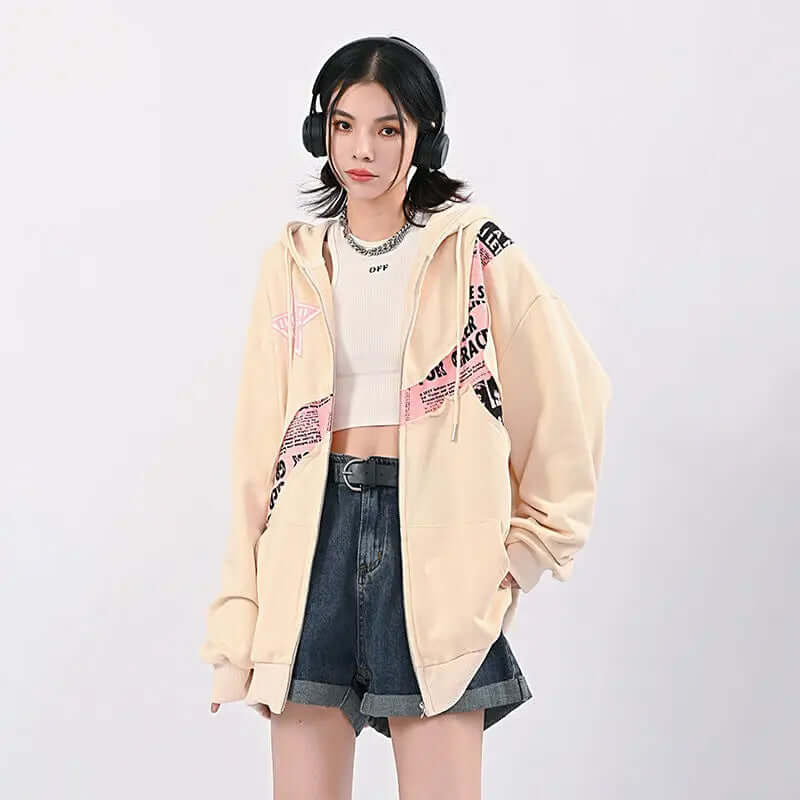 Drune | Oversized Damen Hoodie Mit Print | Bequemer Streetwear Pullover