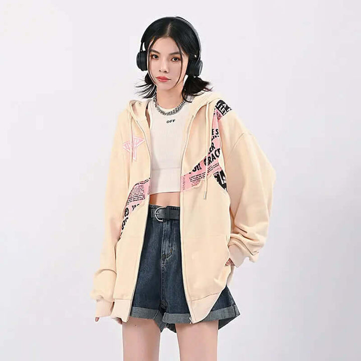 Drune | Oversized Damen Hoodie Mit Print | Bequemer Streetwear Pullover