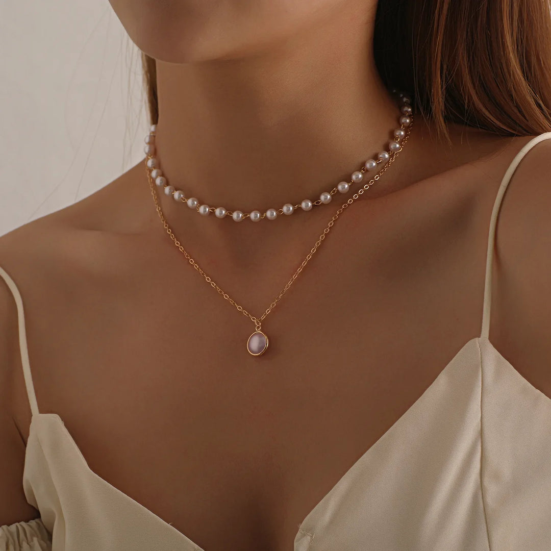 Drune | Perlen Choker Herz Halskette Für Frauen