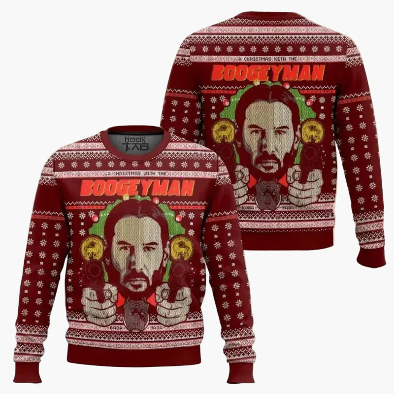 Drune | Ugly Christmas Sweater - Lustiger "Wick-Mas" Pullover für Fans, Weihnachten, Party