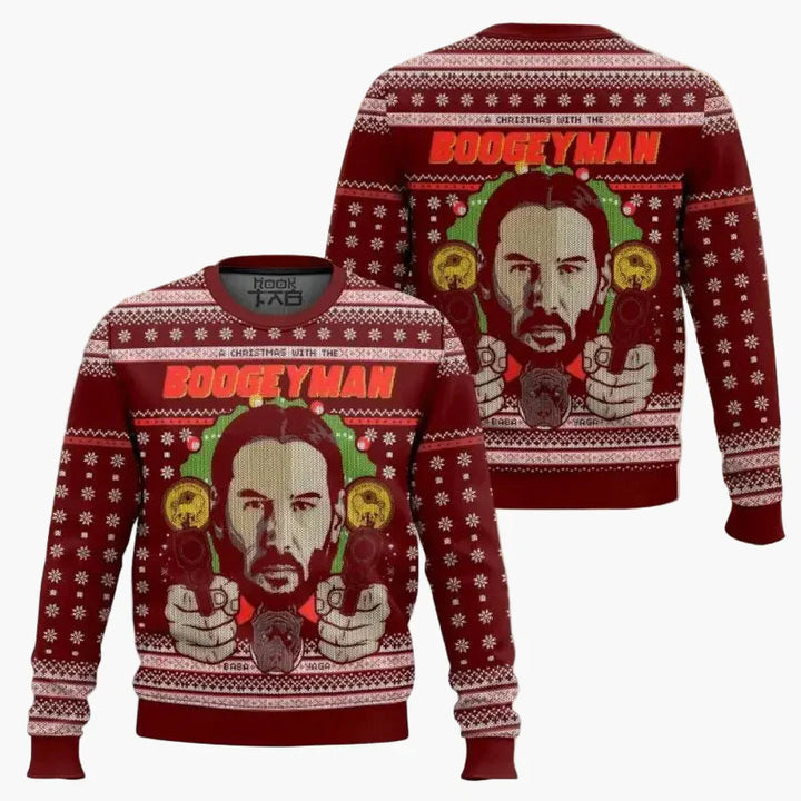 Drune | Ugly Christmas Sweater - Lustiger "Wick-Mas" Pullover für Fans, Weihnachten, Party