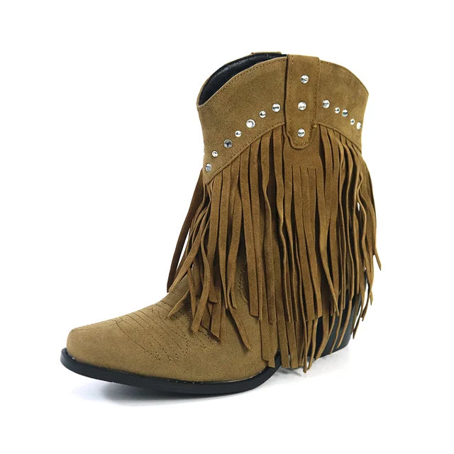Drune | Cowboy Stiefeletten mit Fransenquaste
