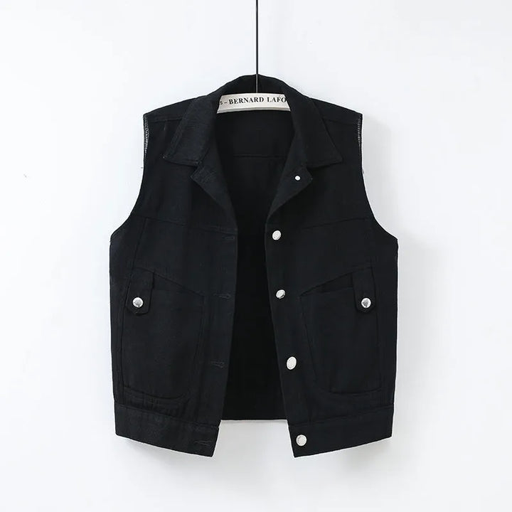 Drune | Lässige Denimweste mit Taschen Detail