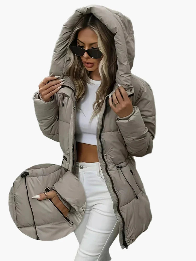 Drune | Winter Steppjacke mit Kapuze - Modischer, warmer Mantel für Freizeit und Alltag