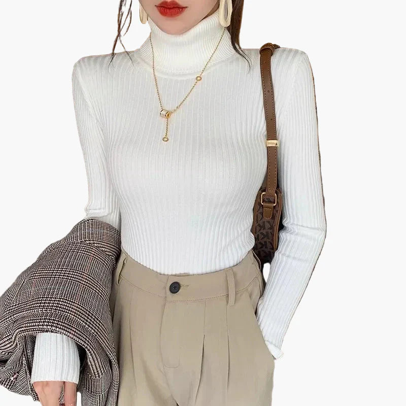 Drune | Rollkragenpullover Gerippt Basic Langarm - Vielseitiger Herbst & Winter Look