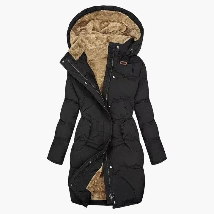 Drune | Wintermantel Kapuzenjacke Lang Warm Gepolstert Elegant Freizeit