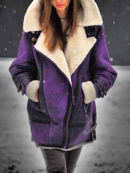 Drune | Damen Lammfellfliegerjacke
