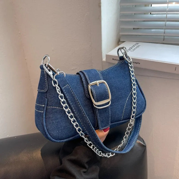 Drune | Modernes Denim Personalisierte Design Ausgezeichnete Struktur Schulter Unterarm Kleine Rechteckige Tasche