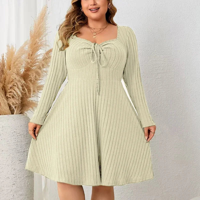 Drune | Weiches Strickribbelkleid