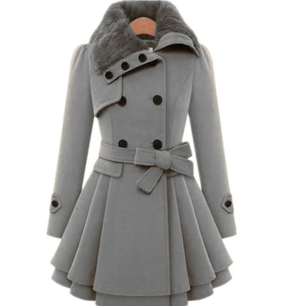 Drune | Damen Slim Fit Trenchcoat Eleganter Übermantel