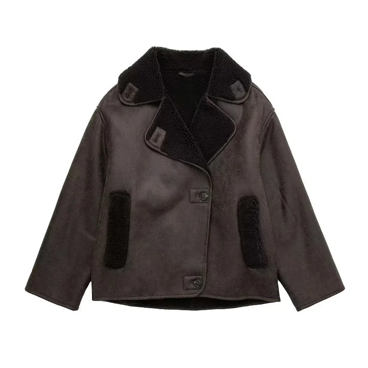Drune | Winterjacke mit Breitem Kragen und Knopfverschluss für Damen