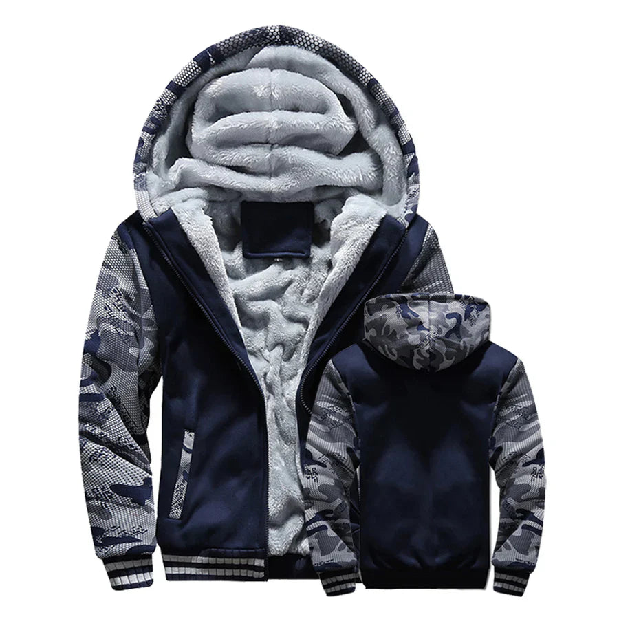 Drune | fleecejacke mit kapuze und reißverschluss