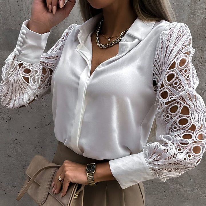 Drune | Bluse Damen Spitze Langarm Bluse