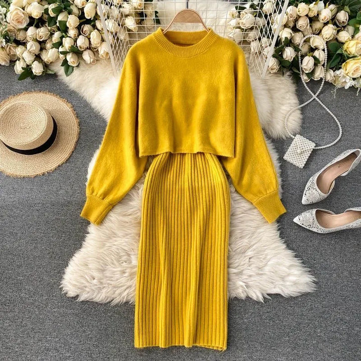 Drune | Strickkleid und Pullover Set für Damen