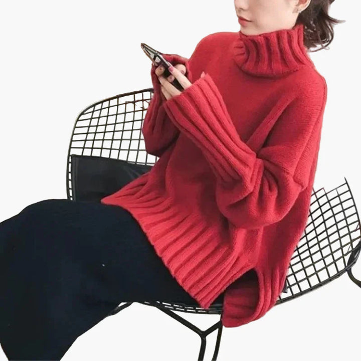 Drune | Oversize Pullover mit hohem Kragen - Modischer Koreanischer Stil für Herbst und Winter