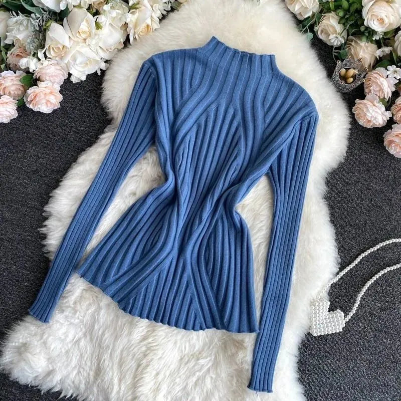 Drune | Damen Strickpullover mit Rollkragen und langen Ärmeln