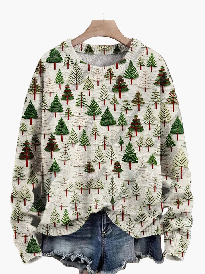 Drune | Weihnachtspullover mit festlichen 3D-Stickereien - Ideal für die Feiertage, Party & Winter