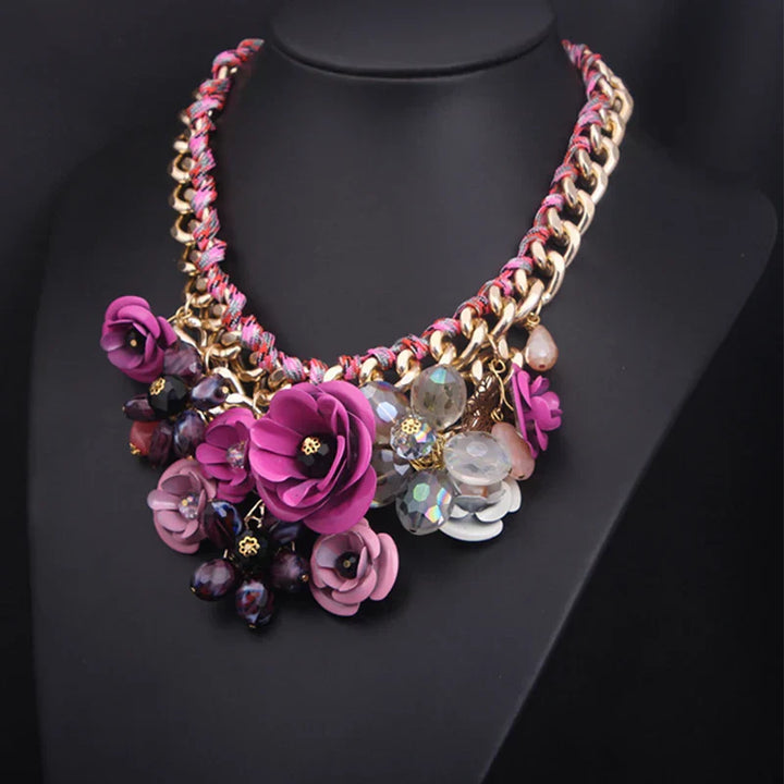 Drune | Jahrgang Schmuck Elegante Prom Party Schönheitswettbewerb Hochzeit Geschenk Florale Blüte Blume Chunky Statement Halskette für Frauen Accessoires