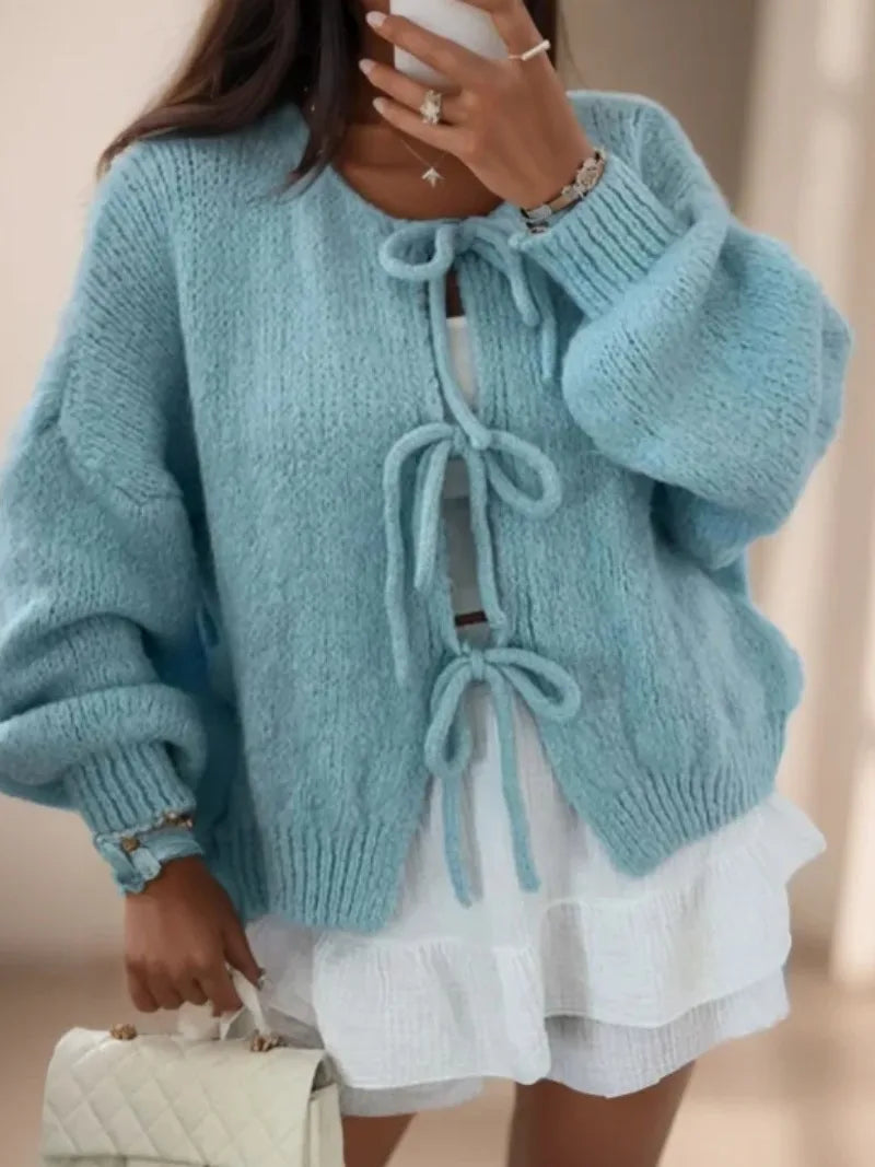 Drune | Strickcardigan mit Schleifenverschluss für eine bohemian Ausstrahlung