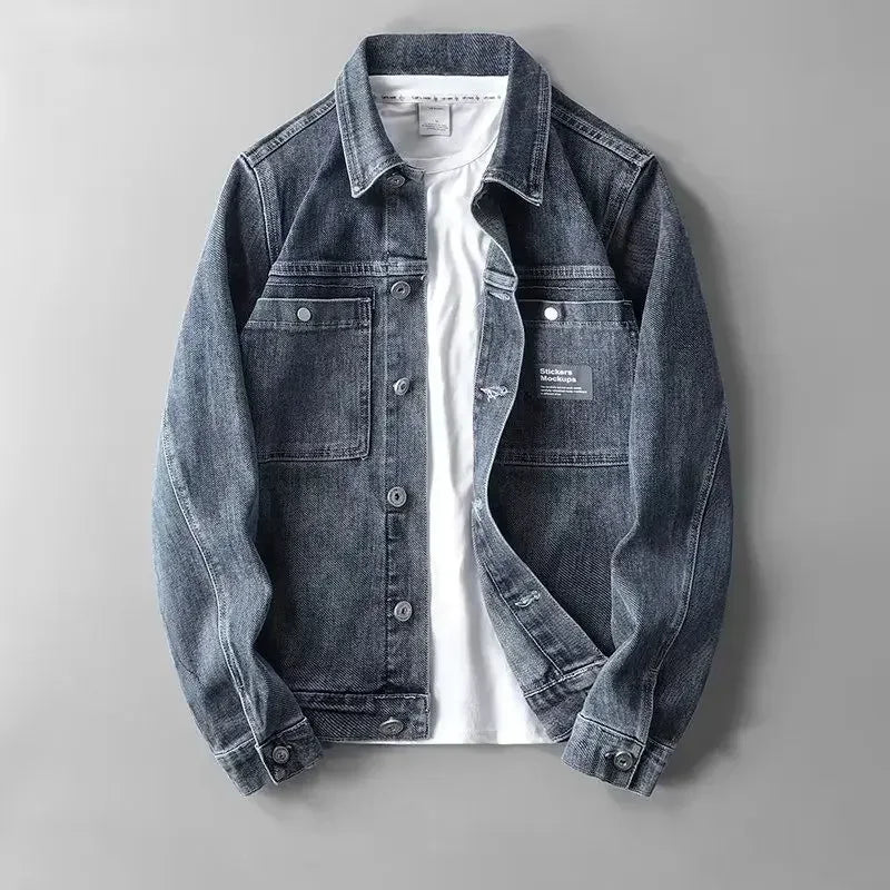 Drune | Denim Jeansjacke Knopfverschluss