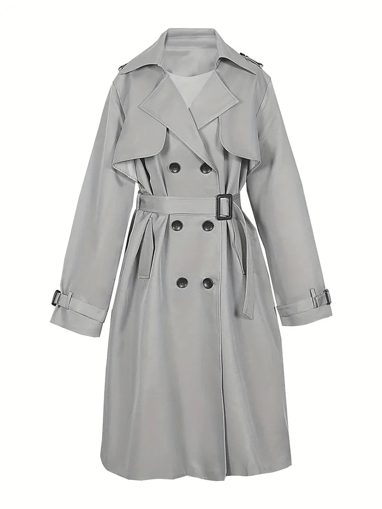 Drune | Langer solider Damen-Trenchcoat
