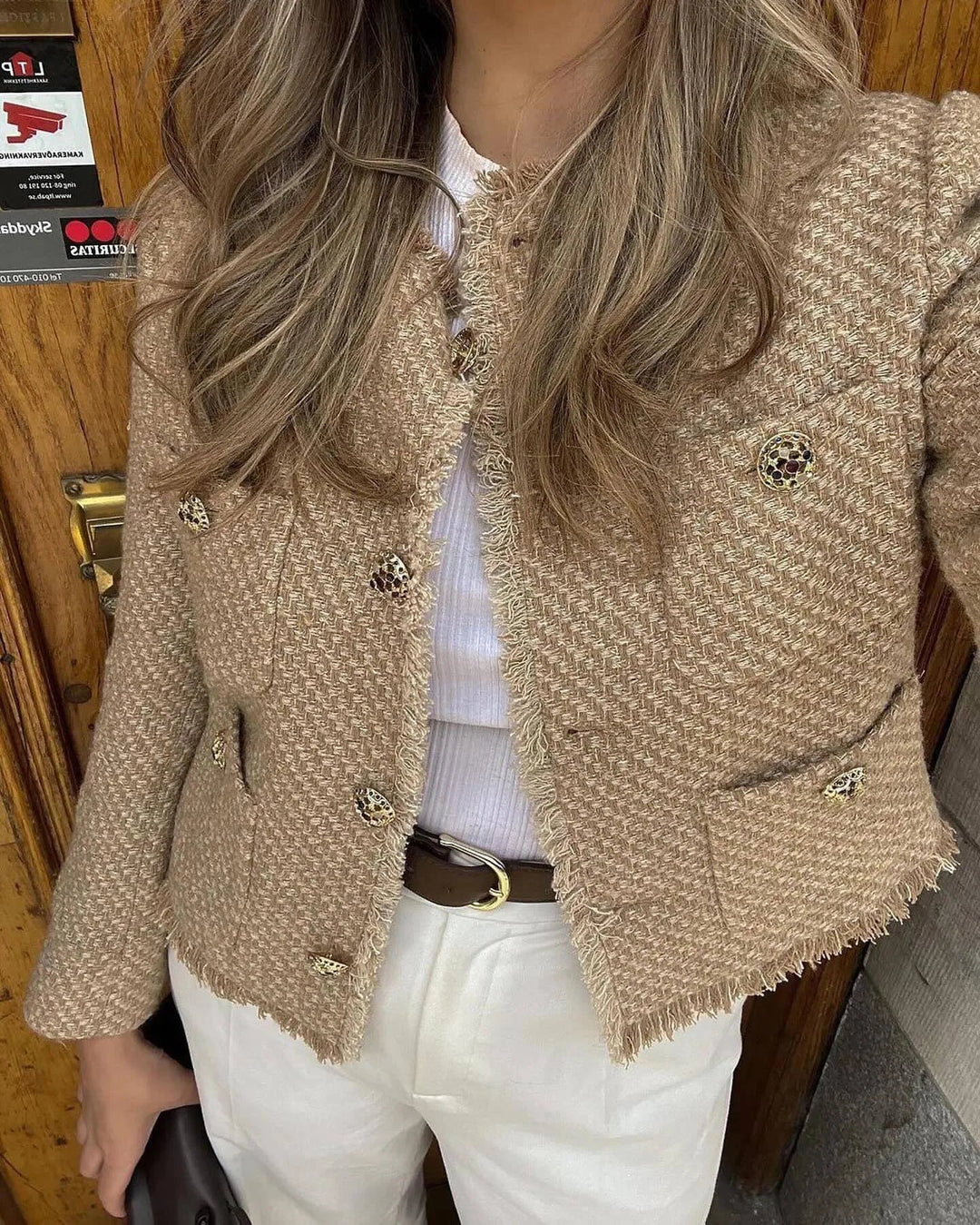 Drune | Klassischer Tweed-blazer Wollmischung Zeitlos und Elegant
