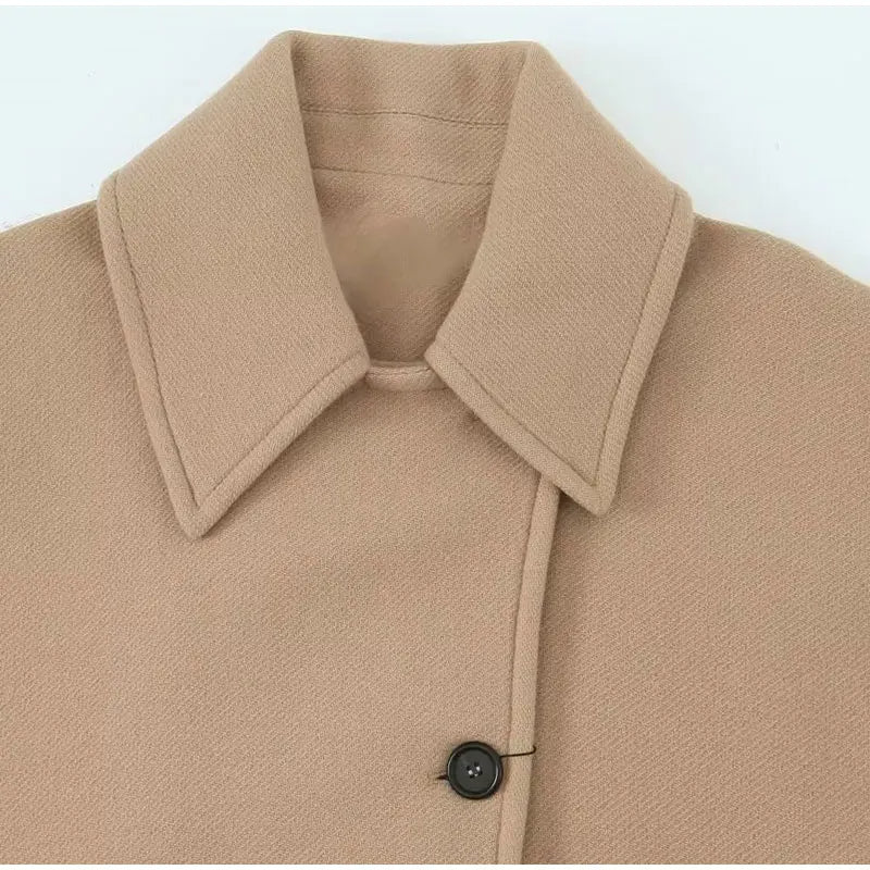 Drune | Wolle-Mischung Cape Mantel - Elegant & Schick - Minimalistischer Stil - Raffinierte Schichtung