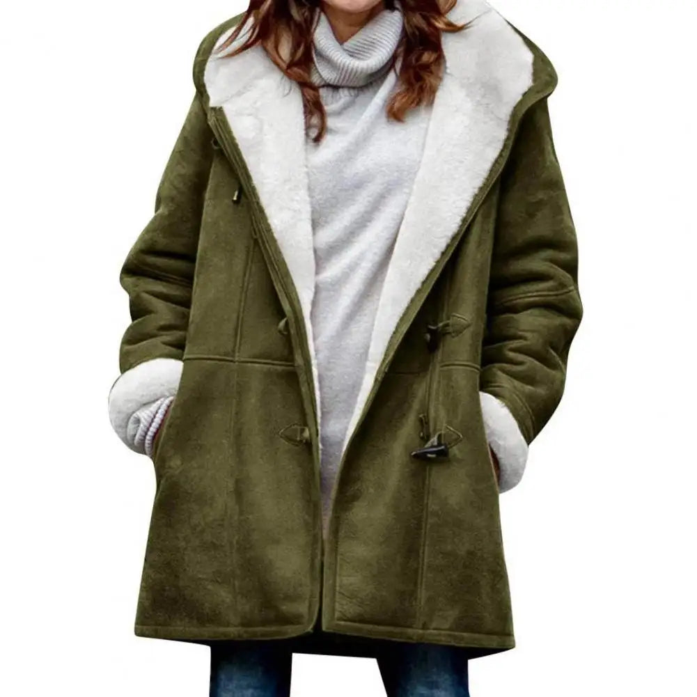 Drune | Stilvoller grauer Fleece-Hoodie-Mantel