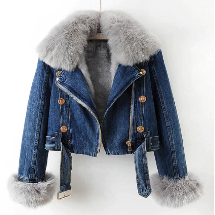 Drune | Lässige Jeansjacke mit Fell