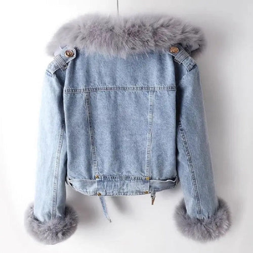 Drune | Lässige Jeansjacke mit Fell