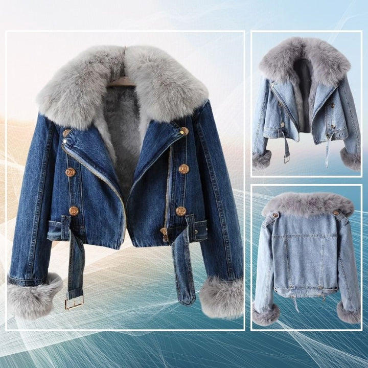 Drune | Lässige Jeansjacke mit Fell