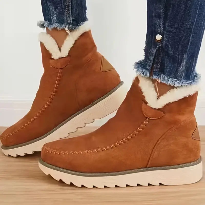 Drune | Schaffell Stiefel für Frauen - Rutschfeste Gummisohle