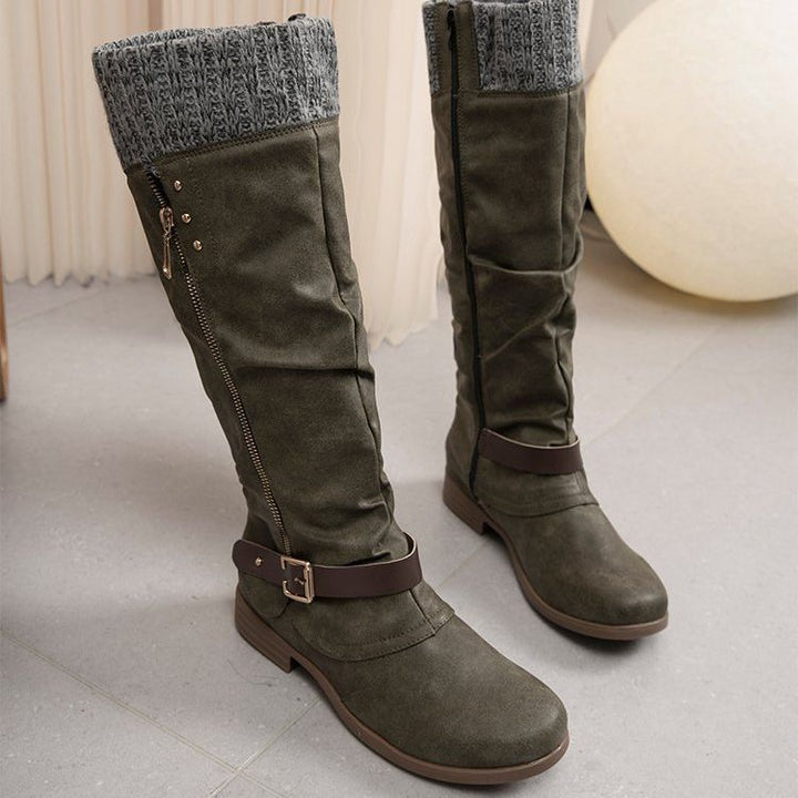 Drune | Stiefel mit seitlichem Reißverschluss bis zum Knie für Damen – Stilvolles & Bequemes Design