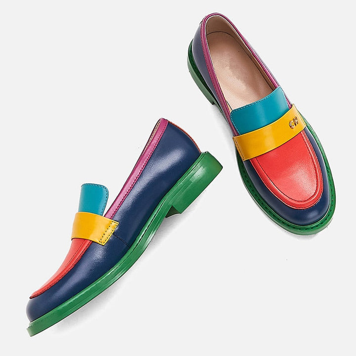 Drune | Multi Color Block Echtes Leder Loafer