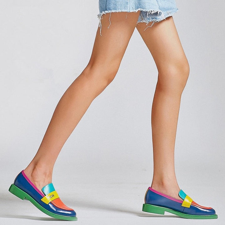 Drune | Multi Color Block Echtes Leder Loafer