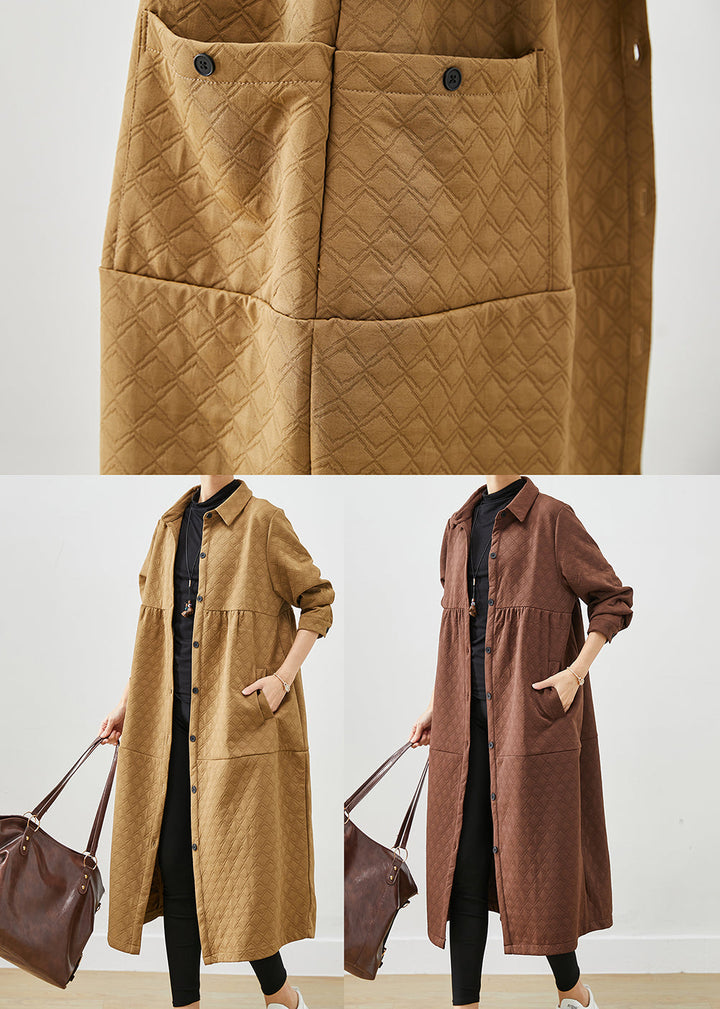 Drune | Khaki Übergröße Taschen Patchwork Baumwolljacken
