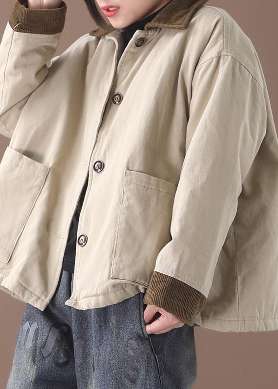 Drune | beige Feine Kranichmäntel Arbeitsrevers Patchwork-Outwear