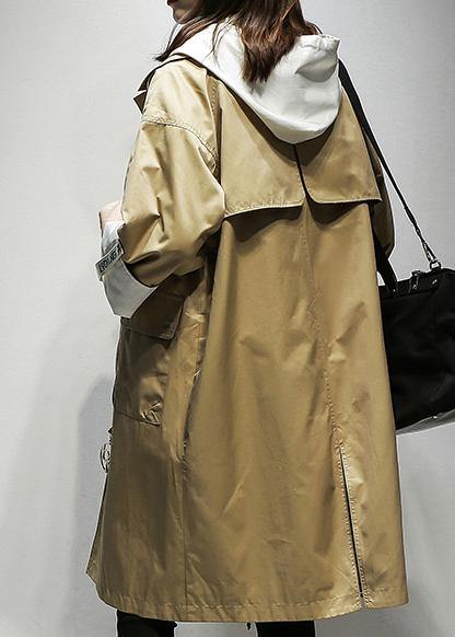Drune | Kapuzenzug Fine Coats Frauen khaki Baumwolle Frauen Mäntel