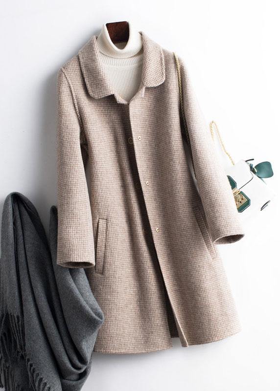 Drune | Revers Taschen Mode Trenchcoat rosa Karomuster Boxjacken