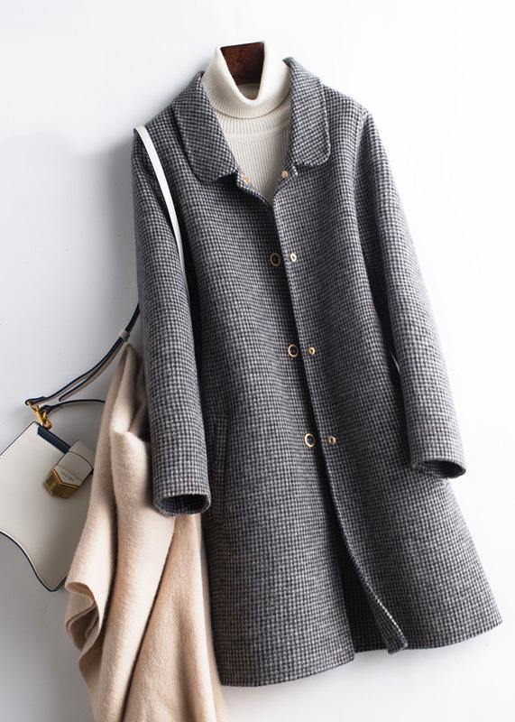 Drune | Revers Taschen Mode Trenchcoat rosa Karomuster Boxjacken