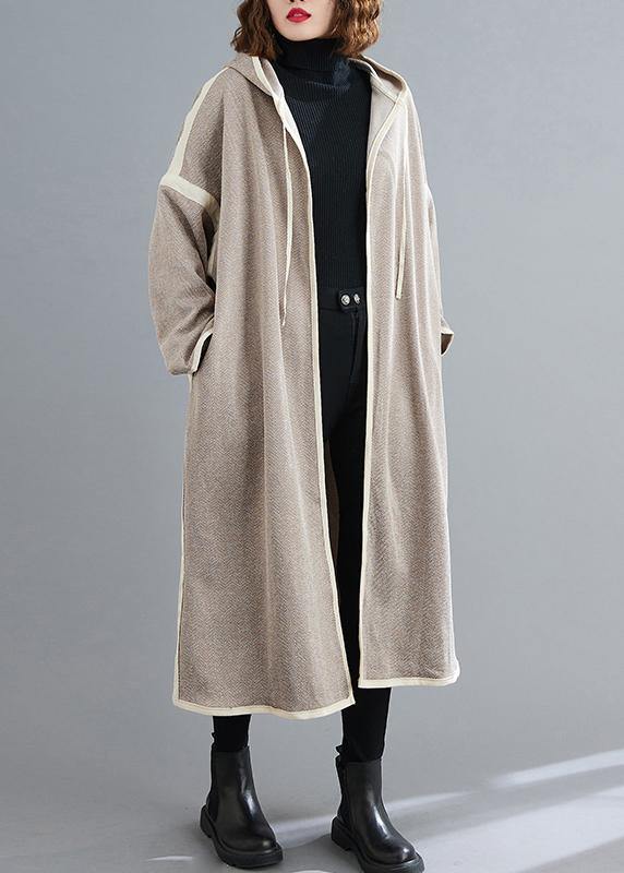 Drune | gestreifte Tunika Mäntel Outfits Kapuzen-Patchwork-Mantel