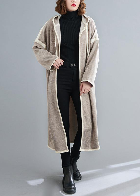 Drune | gestreifte Tunika Mäntel Outfits Kapuzen-Patchwork-Mantel