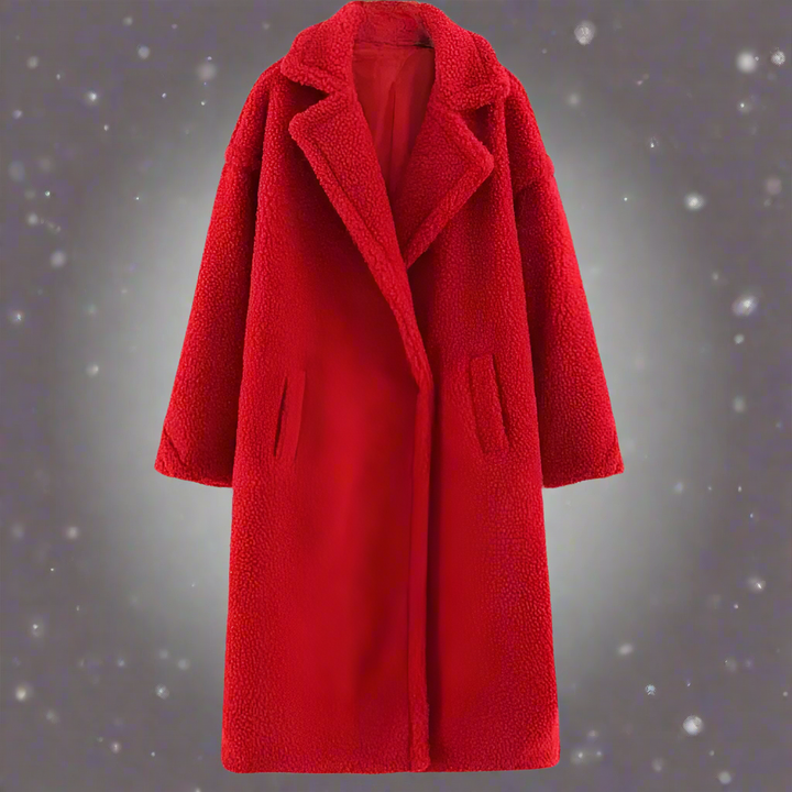 Drune | Langer Übergroß Schnitt Weiches Teddy Fleece Reverskragen Warm Und Bequem